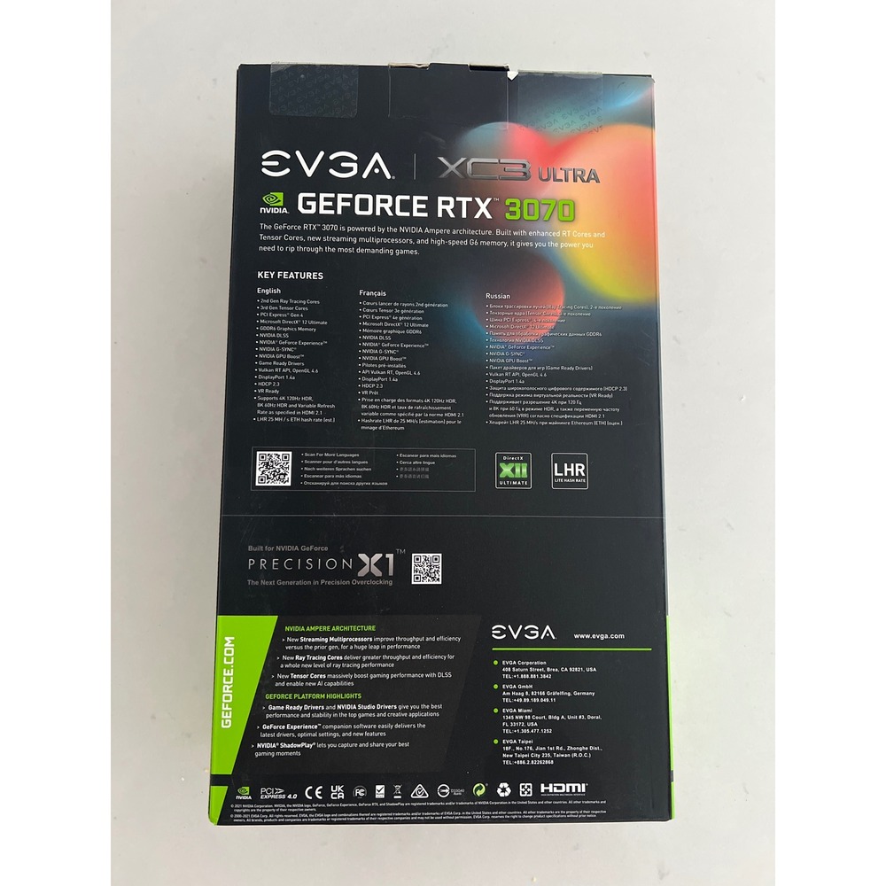 EVGA GeForce RTX 3070 XC3 Ultra Gaming 8GB GDDR6 LHR Graphics Card08G-P5-3755-KL - Picture 2 of 8